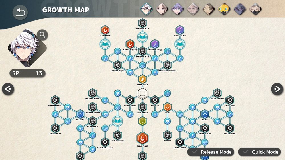Fantasian skill tree